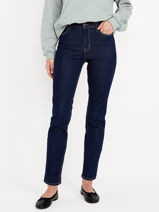 Image number 2 showing, High-Waisted Wow Straight Ankle Jeans