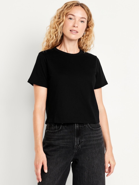 EveryWear Crop T-Shirt - Black