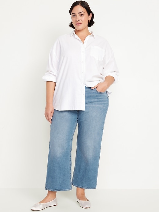 Image number 6 showing, High-Waisted Wow Crop Wide-Leg Jeans