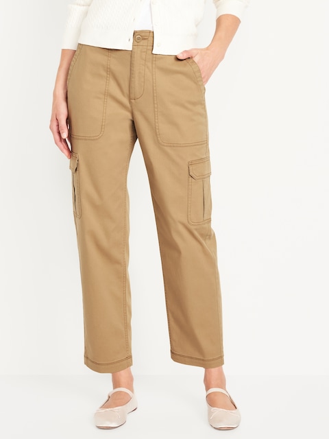 Pantalon cargo chino authentique à taille haute