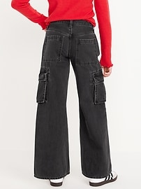 Image number 2 showing, High-Waisted Super Baggy Wide-Leg Cargo Jeans for Girls