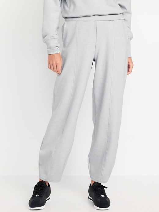 Image number 1 showing, High-Waisted Dynamic Fleece Barrel-Leg Pants