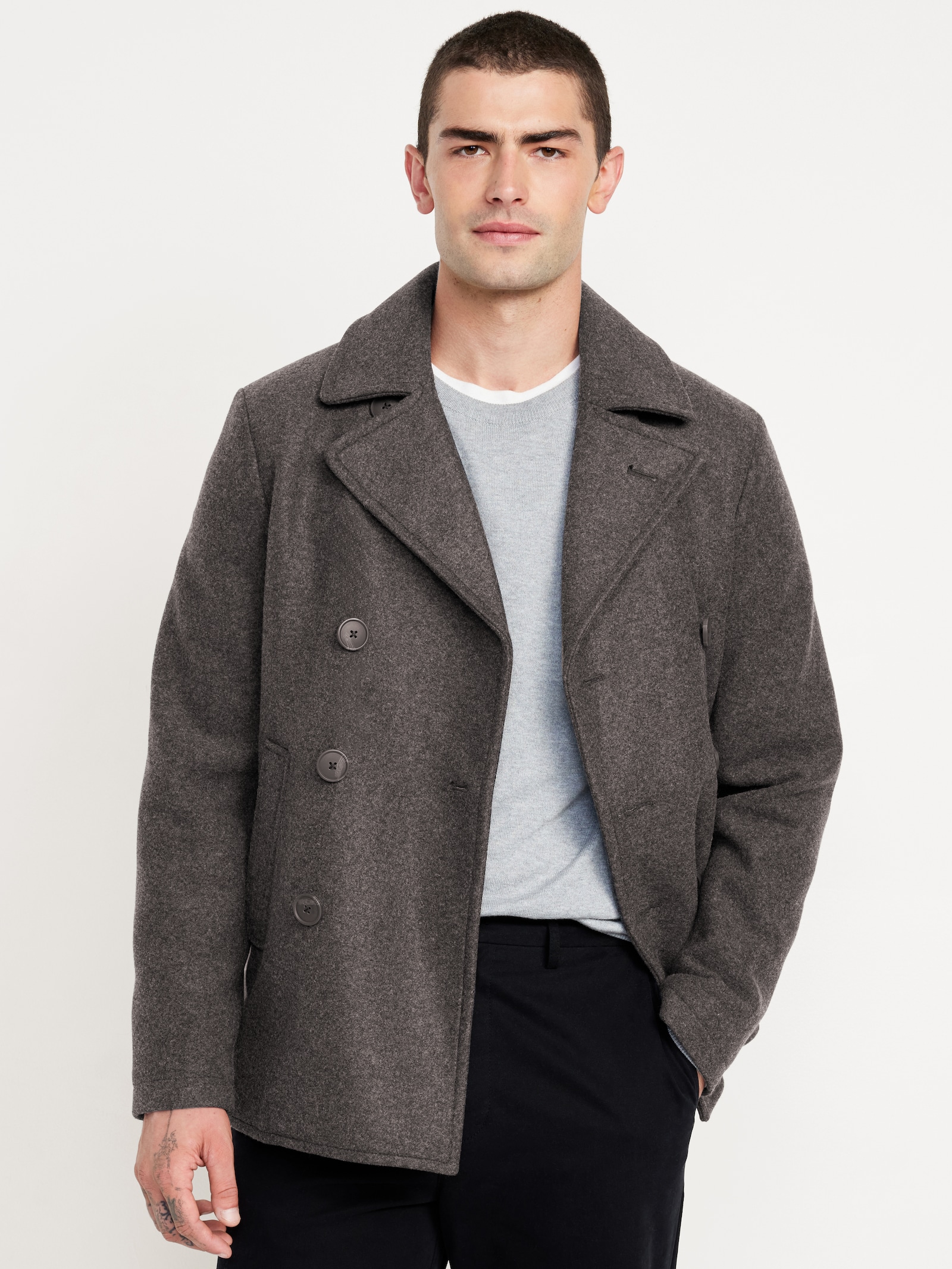 ジャケット・アウター doublet over sized pea coat ZARA MENS MEN GREY DOUBLE-FACED PEA COAT SIZE M MEDIUM (38
