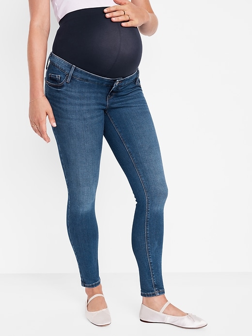 Image number 7 showing, Maternity Premium Full Panel Rockstar Super Skinny Ripped Jeans