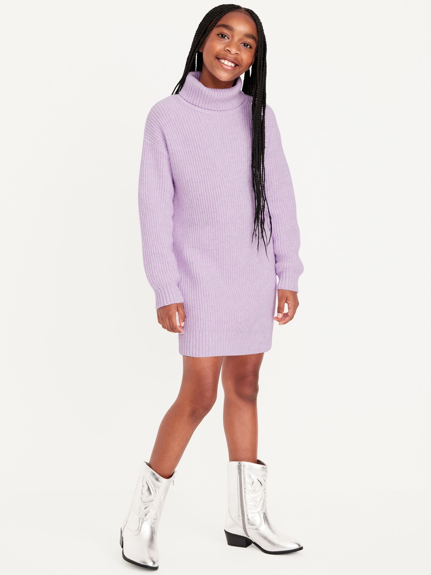 SoSoft Long-Sleeve Shaker-Stitch Dress for Girls