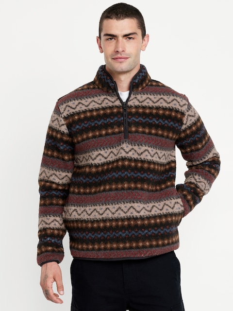 Sherpa Fair Isle Quarter Zip - Warm Fair Isle