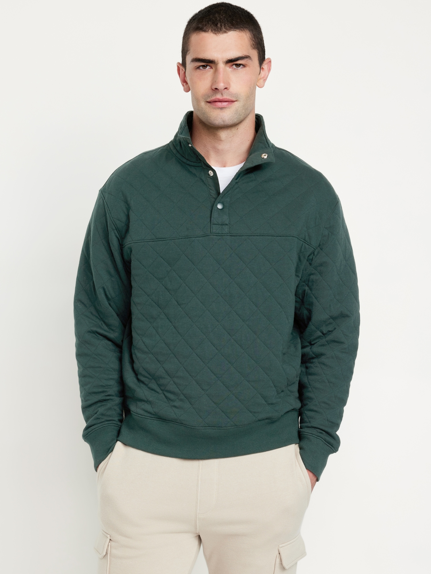 Quarter Snap Quilted Fleece Sweatshirt Old Navy