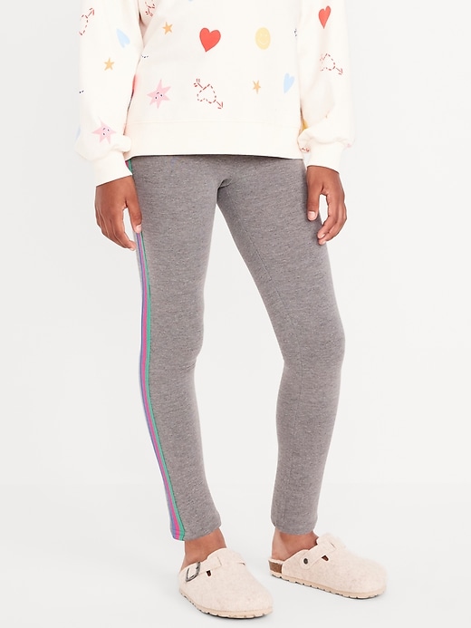 Voir une image plus grande du produit 1 de 5. Legging à rayures arc-en-ciel pour fille