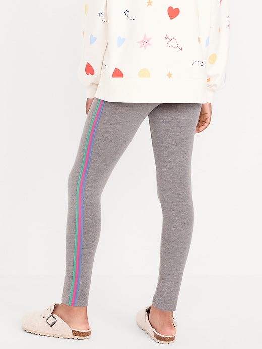 Voir une image plus grande du produit 2 de 5. Legging à rayures arc-en-ciel pour fille