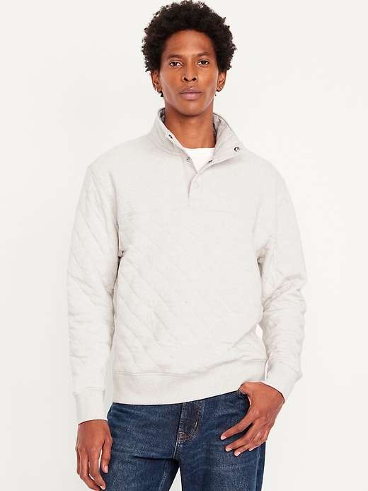 Image number 1 showing, Quilted Fleece Pullover