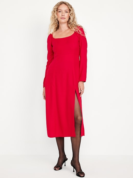 Image number 1 showing, Fit &amp; Flare Crepe Dress