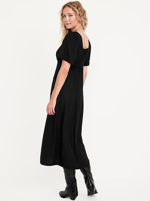 Image number 2 showing, Button-Down Crepe Midi Dress