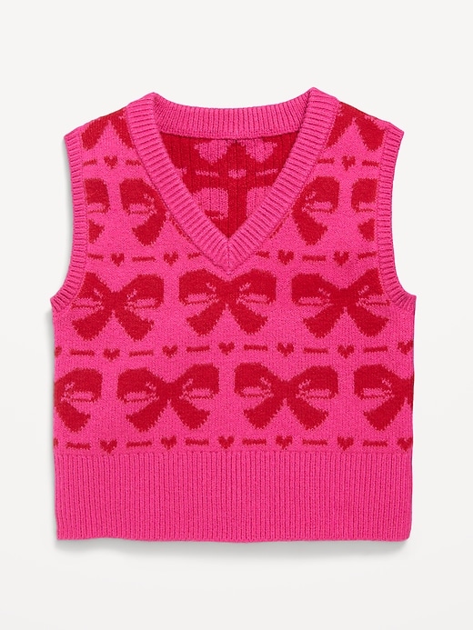 View large product image 2 of 4. SoSoft Printed Sweater Vest for Girls