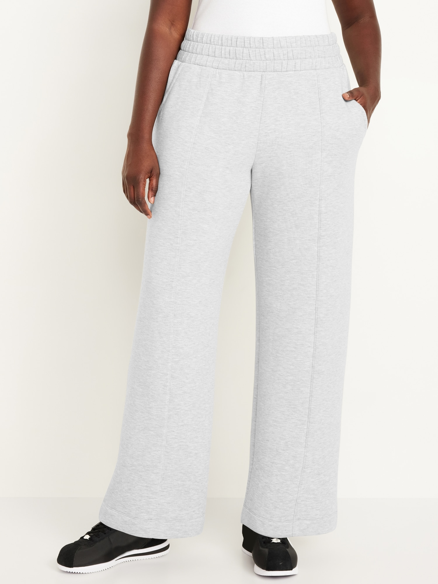 High-Waisted Bounce Fleece Wide-Leg Pants