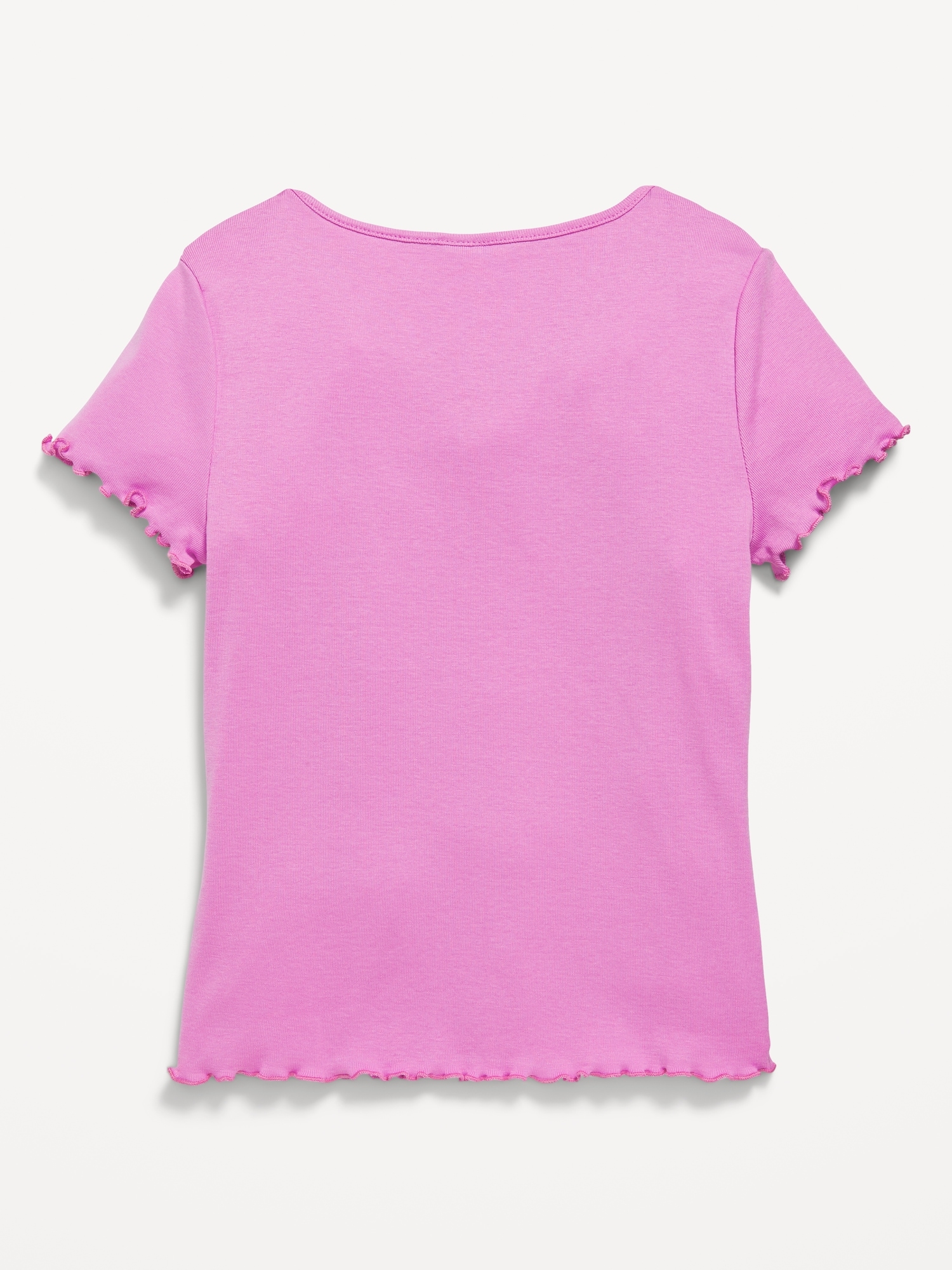 Short-Sleeve Lettuce-Edge T-Shirt for Girls