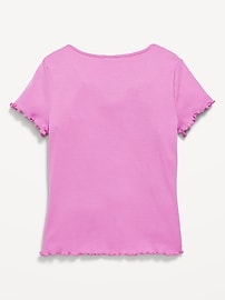 View large product image 3 of 6. Short-Sleeve Lettuce-Edge T-Shirt for Girls