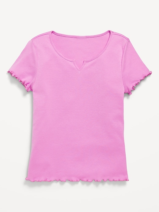 View large product image 2 of 6. Short-Sleeve Lettuce-Edge T-Shirt for Girls