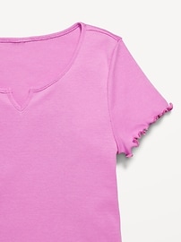 View large product image 4 of 6. Short-Sleeve Lettuce-Edge T-Shirt for Girls