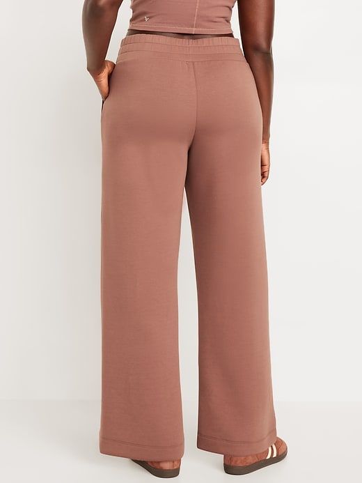 Image number 5 showing, High-Waisted Bounce Fleece Wide-Leg Pants