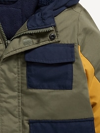 Voir une image plus grande du produit 3 de 3. Manteau d’hiver hydrorésistant aux couleurs contrastantes pour tout-petit garçon