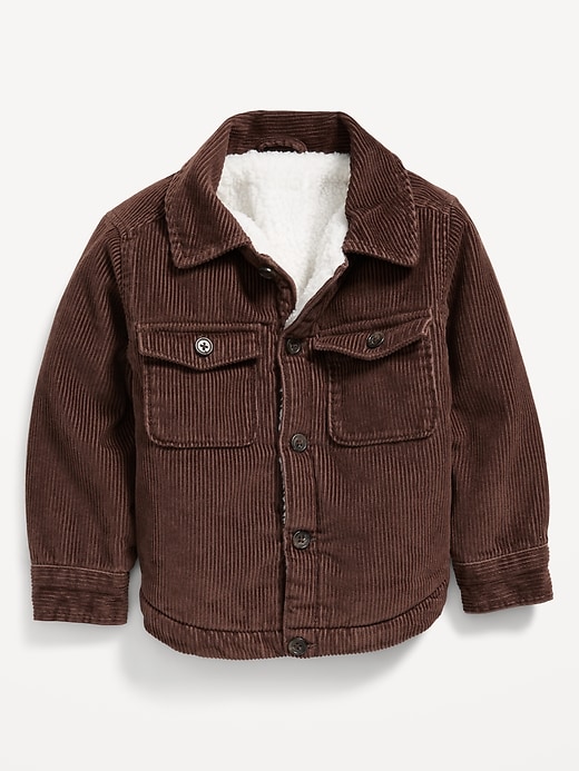 Voir une image plus grande du produit 1 de 3. Veste-chemise en velours côtelé doublée en Sherpa pour tout-petit garçon