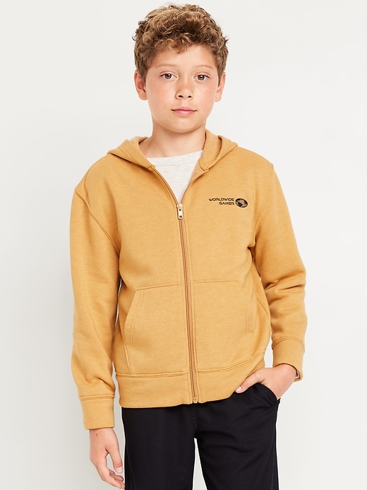 View large product image 1 of 3. Graphic Zip-Front Hoodie for Boys