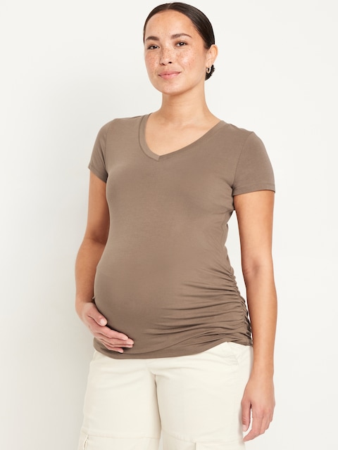 T-shirt à col en V de maternité - Sédimentaire