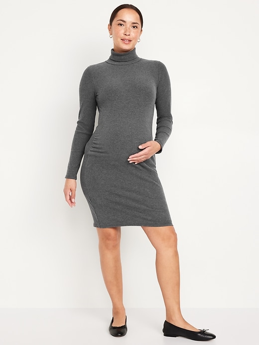 Image number 1 showing, Maternity Mock-Neck Mini Dress