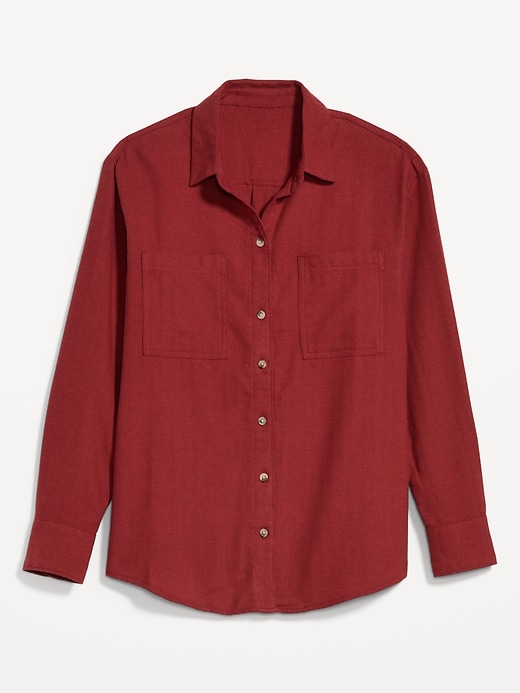 Image number 1 showing, Flannel Boyfriend Button-Down Shirt