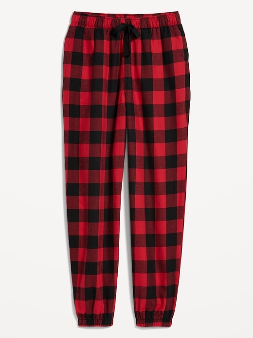 Image number 1 showing, High-Waisted Flannel Pajama Joggers for Women