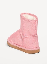 Voir une image plus grande du produit 3 de 4. Bottes scintillantes doublées de fausse fourrure pour Toute-petite fille