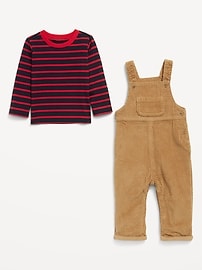 View large product image 3 of 3. Long-Sleeve T-Shirt and Corduroy Overalls Set for Baby