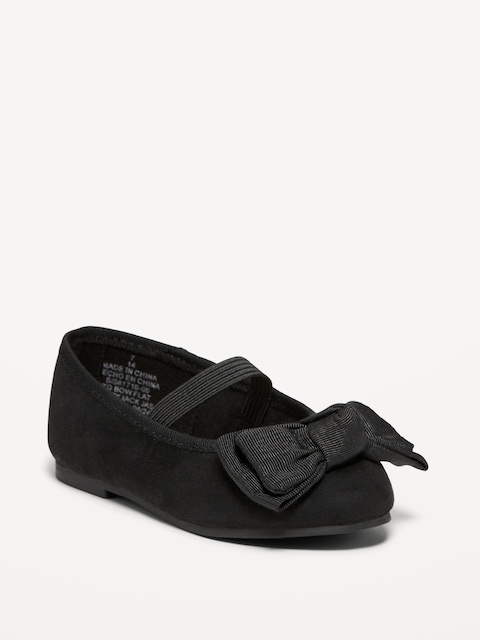 Ballerines à nœud en similisuède pour toute-petite fille