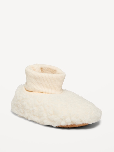 Unisex Sock Slippers for Toddler - White