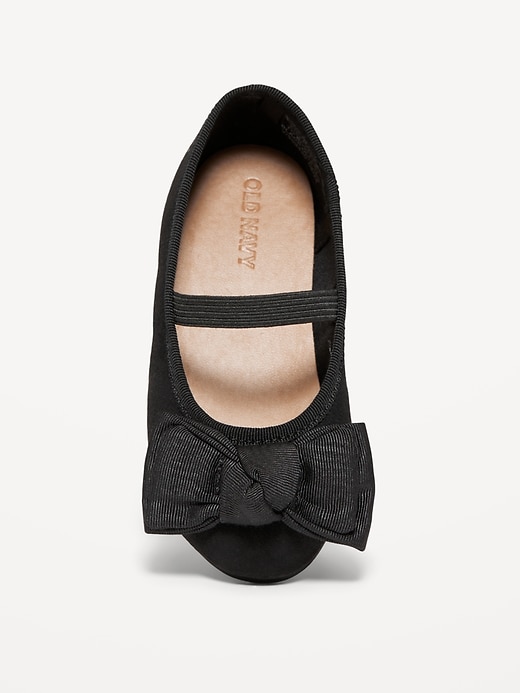 View large product image 2 of 4. Faux-Suede Bow Ballet Flats for Toddler Girls