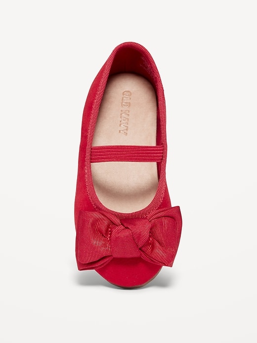 Voir une image plus grande du produit 2 de 4. Ballerines à nœud en similisuède pour toute-petite fille