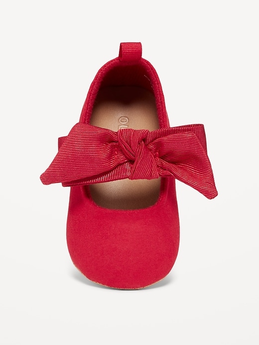 Voir une image plus grande du produit 2 de 4. Ballerines en toile à nœud pour bébé