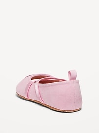 View large product image 3 of 4. Faux-Suede Metallic Heart Ballet Flat Shoes for Baby