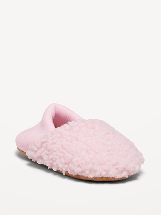 View large product image 1 of 1. Cozy Gender-Neutral Sherpa Slippers for Kids