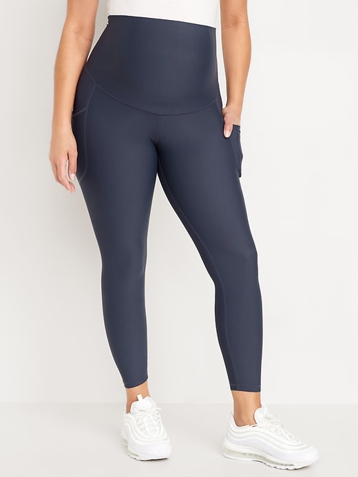 Image number 1 showing, Maternity Full-Panel PowerSoft 7/8 Leggings