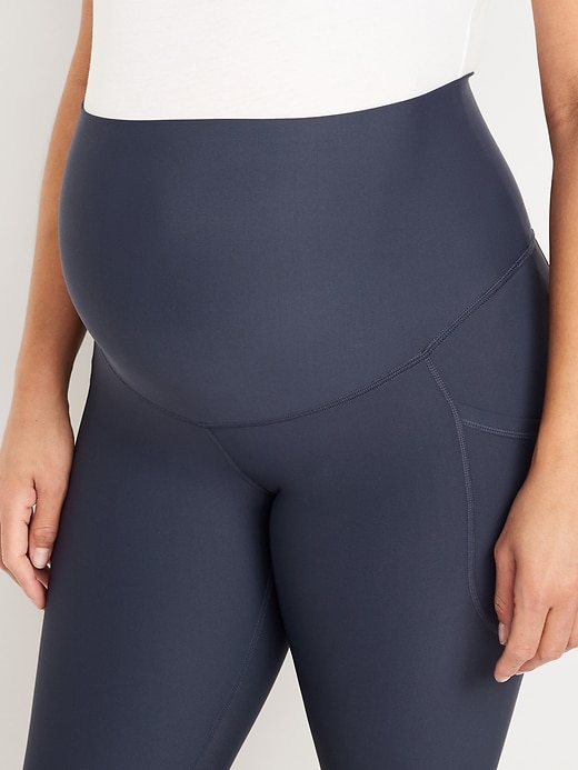 Image number 5 showing, Maternity Full-Panel PowerSoft 7/8 Leggings