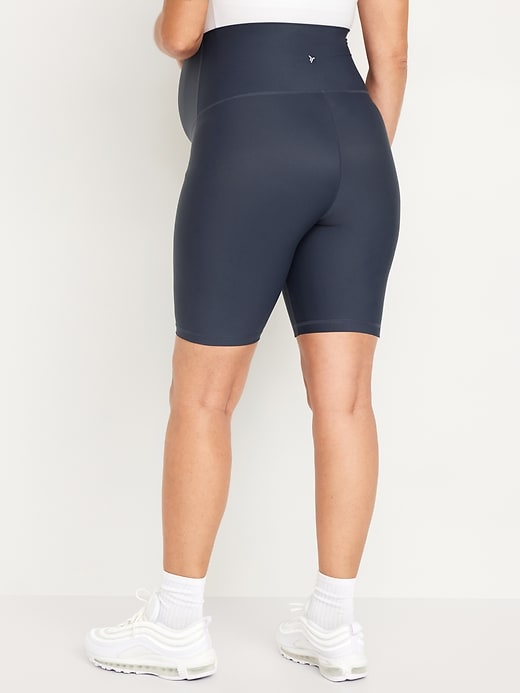 Image number 8 showing, Maternity Full Panel PowerSoft Biker Shorts -- 8-inch inseam