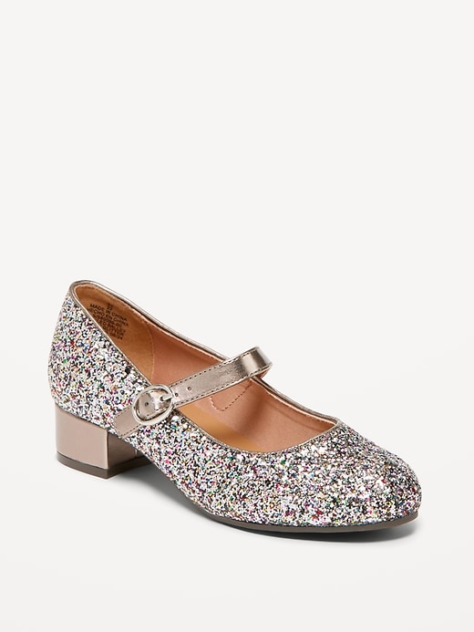 Voir une image plus grande du produit 1 de 4. Ballerines à talon moulé à paillettes pour fille