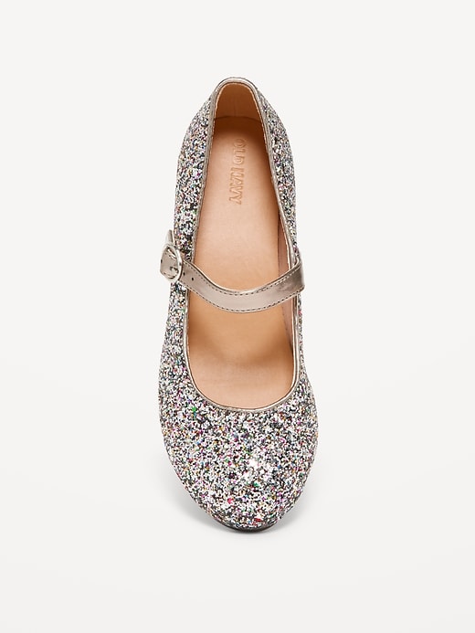 Voir une image plus grande du produit 2 de 4. Ballerines à talon moulé à paillettes pour fille