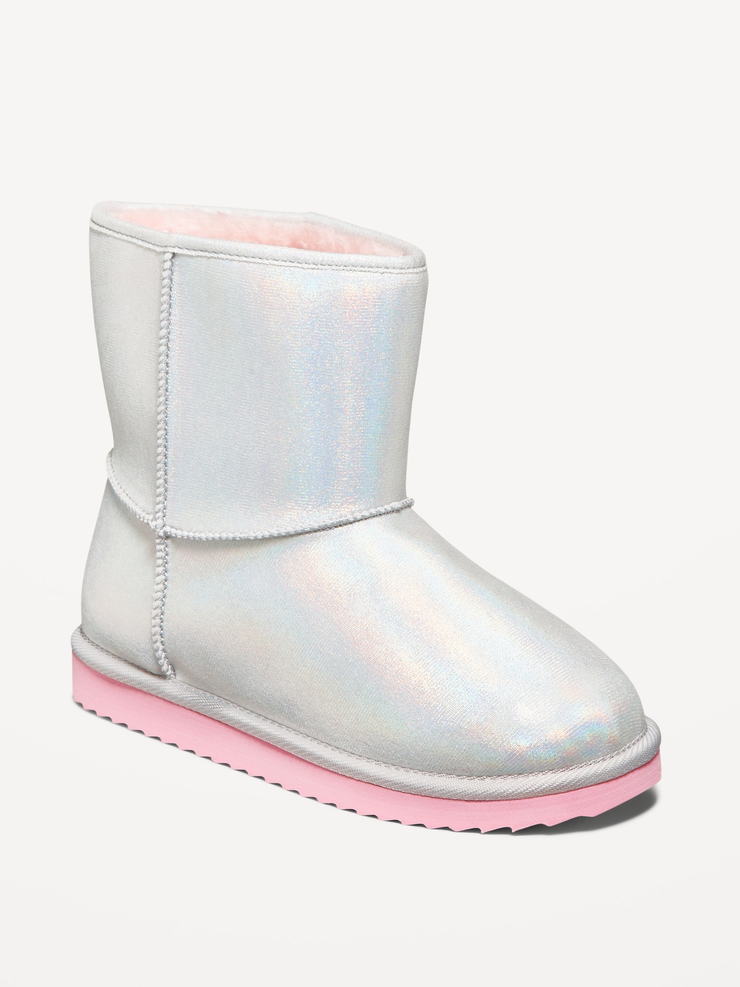 Bottes scintillantes en faux suède doublées de fausse fourrure pour Fille