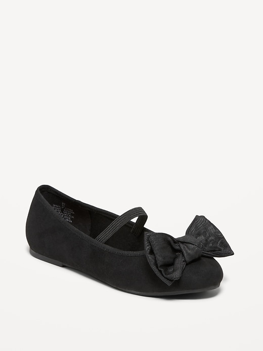 View large product image 1 of 4. Faux-Suede Bow Ballet Flats for Girls