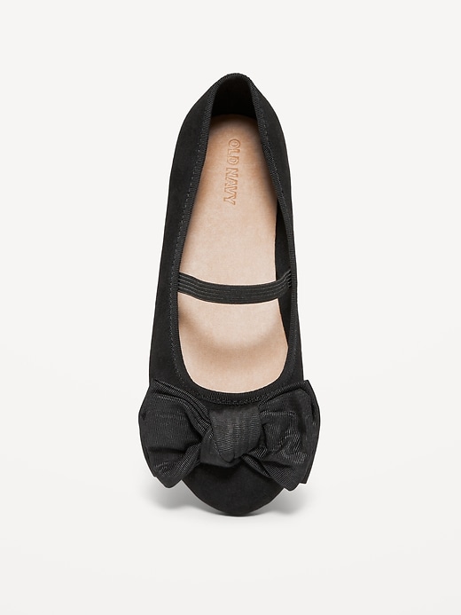 View large product image 2 of 4. Faux-Suede Bow Ballet Flats for Girls