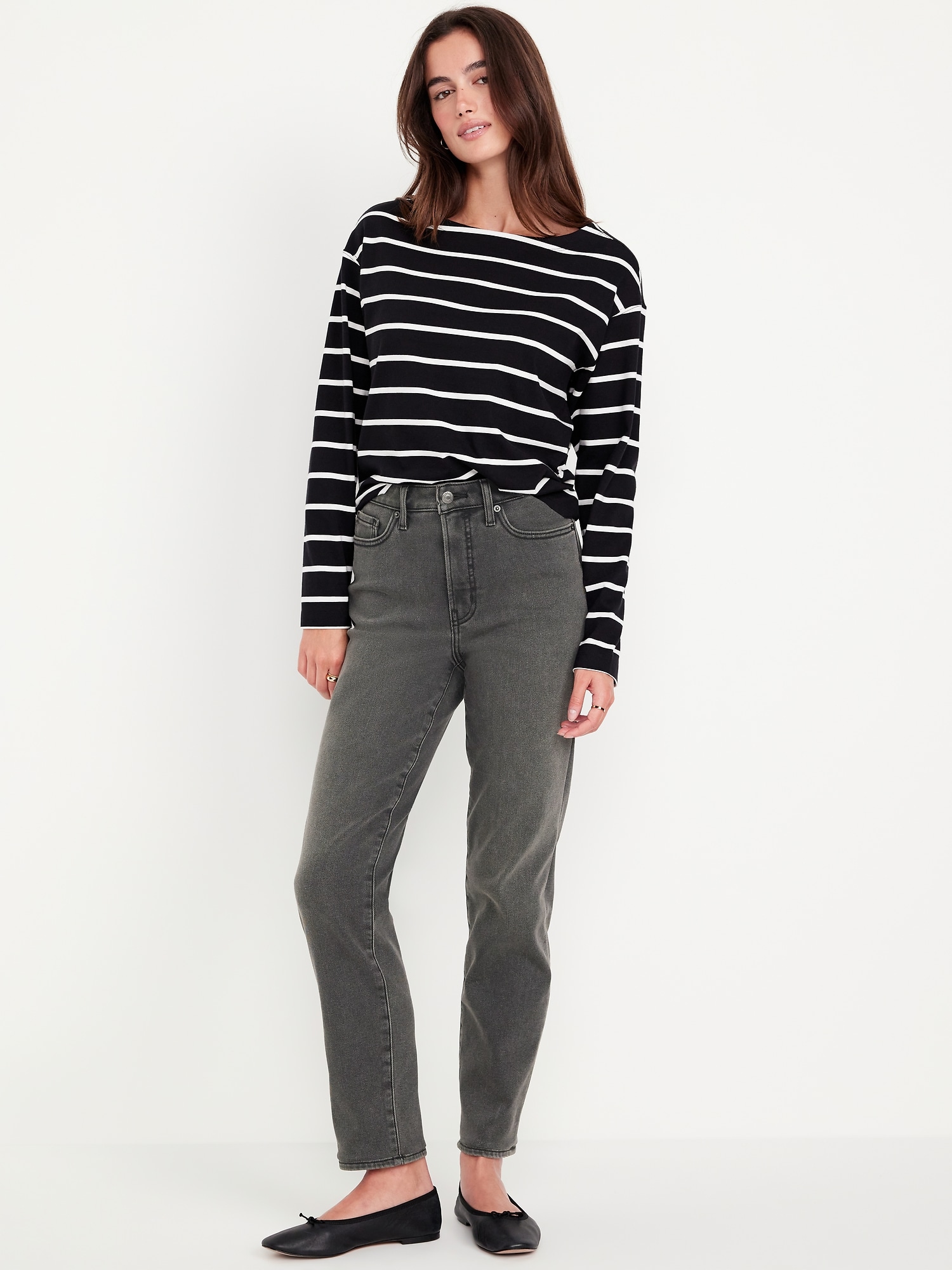 High-Waisted Built-In Warm OG Straight Jeans