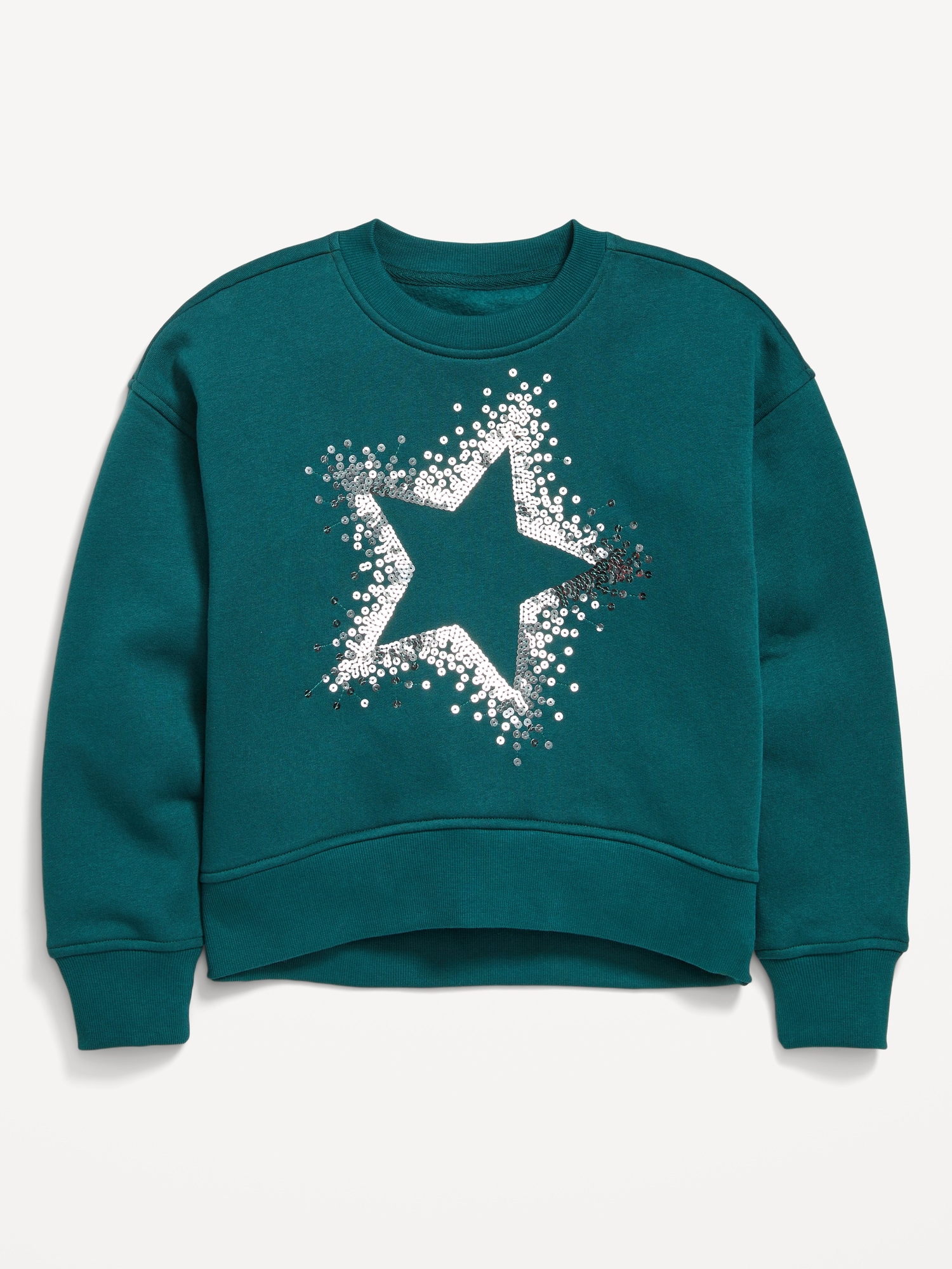 Vintage Oversized Crew-Neck Graphic Sweatshirt for Girls