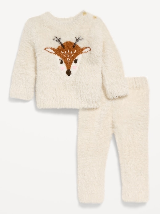 View large product image 1 of 3. Cozy Crew-Neck Graphic Sweater and Pants Set for Baby